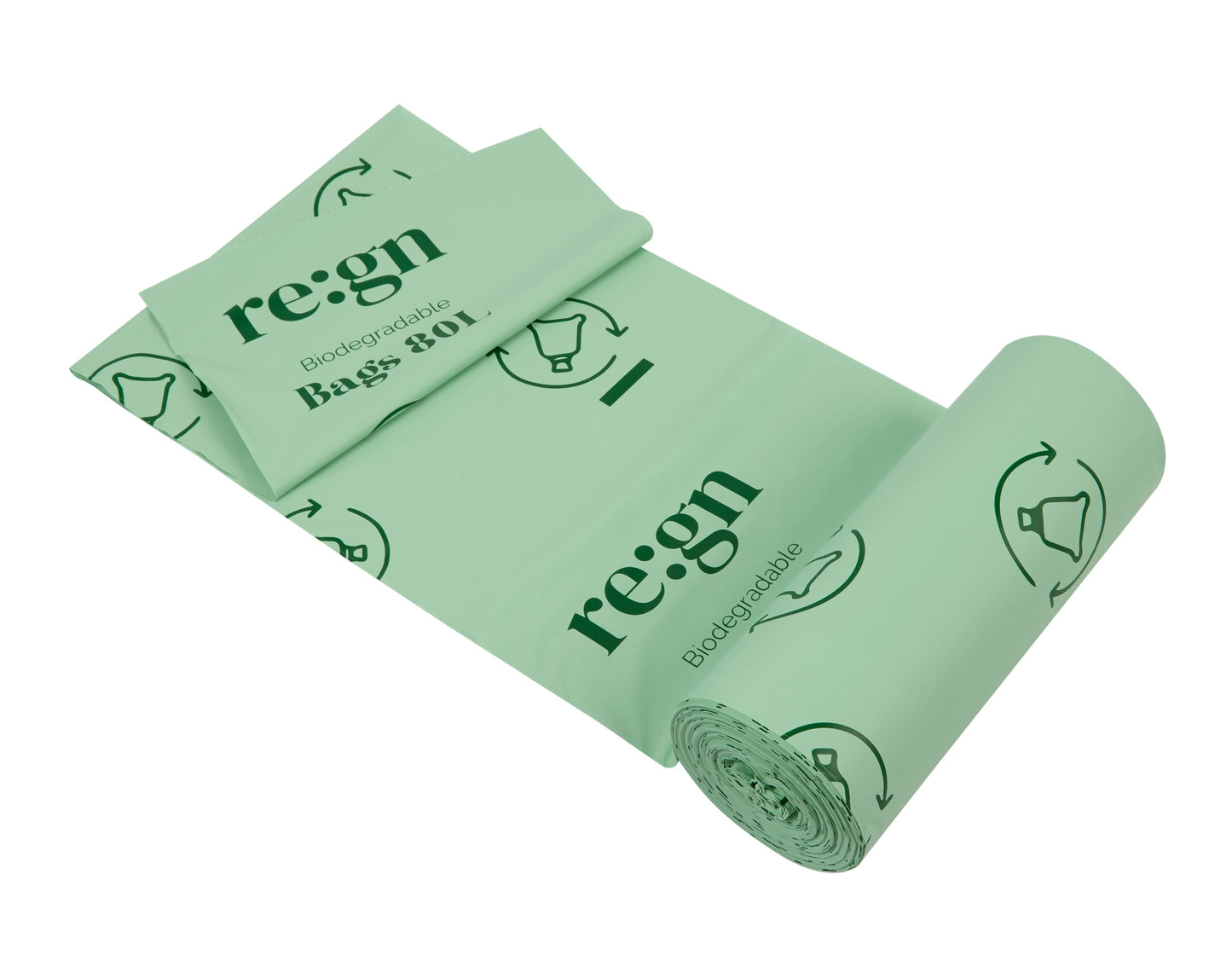 80L Biodegradable Eco Friendly Bin Bags, Eco Waste Disposal - 20 Pack