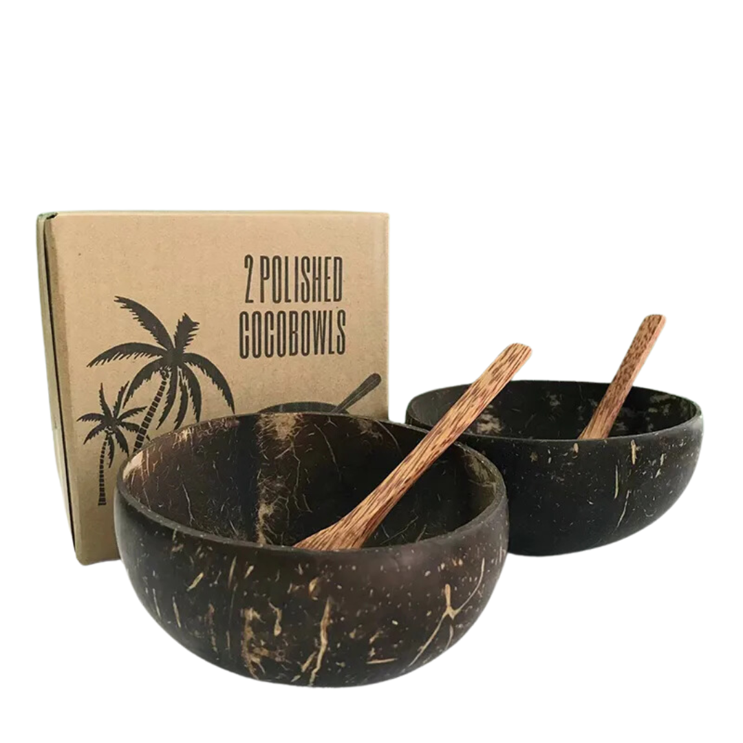 Re:gn Eco-friendly Coconut Bowls & Spoons Set of 2