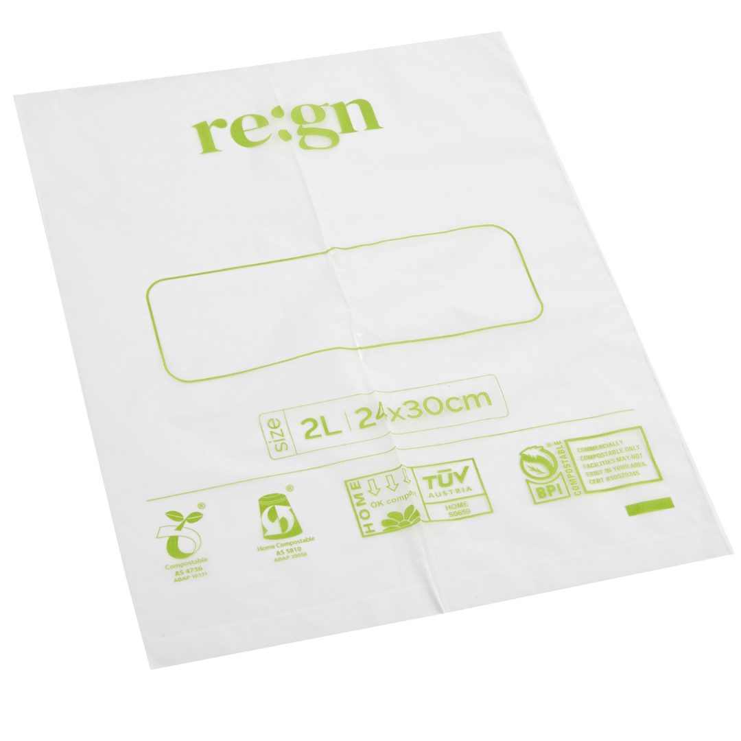 Compostable & Biodegradable 2L Food and Freezer Bags – 35 Bags per Roll, Leakproof, Plant-Based Storage