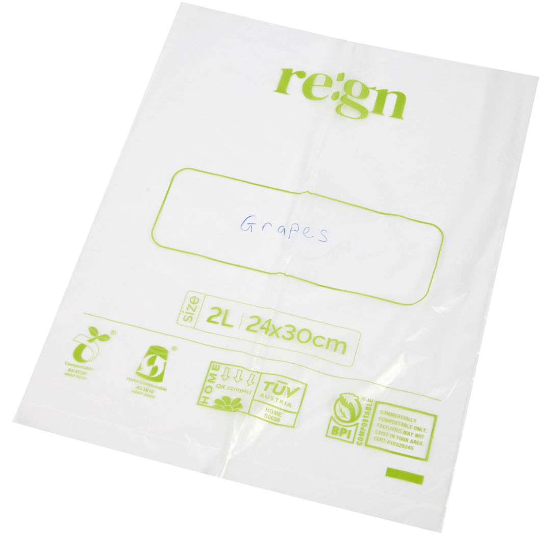 Compostable & Biodegradable 2L Food and Freezer Bags – 35 Bags per Roll, Leakproof, Plant-Based Storage