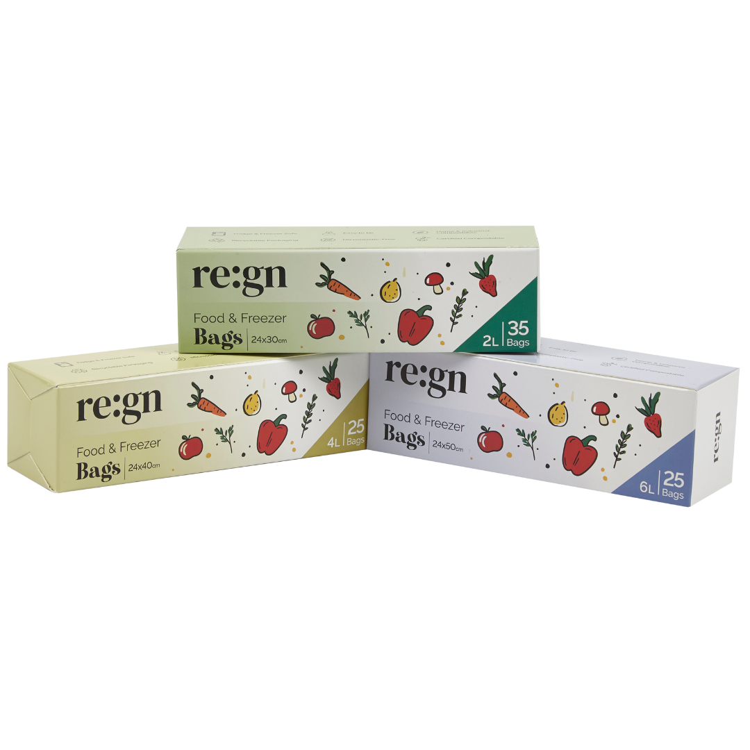 Compostable & Biodegradable 2L Food and Freezer Bags – 35 Bags per Roll, Leakproof, Plant-Based Storage