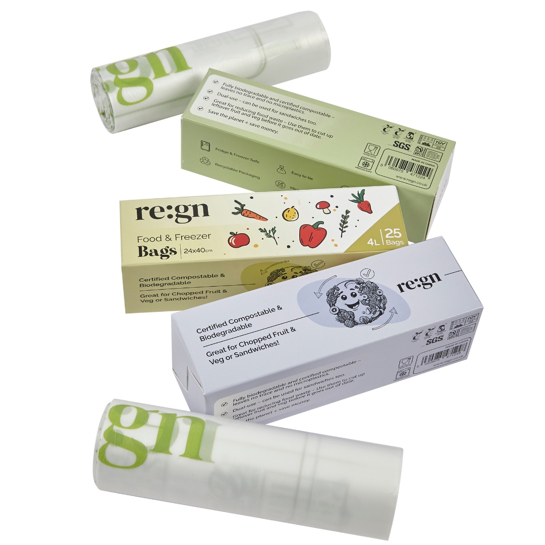 Compostable & Biodegradable 2L Food and Freezer Bags – 35 Bags per Roll, Leakproof, Plant-Based Storage