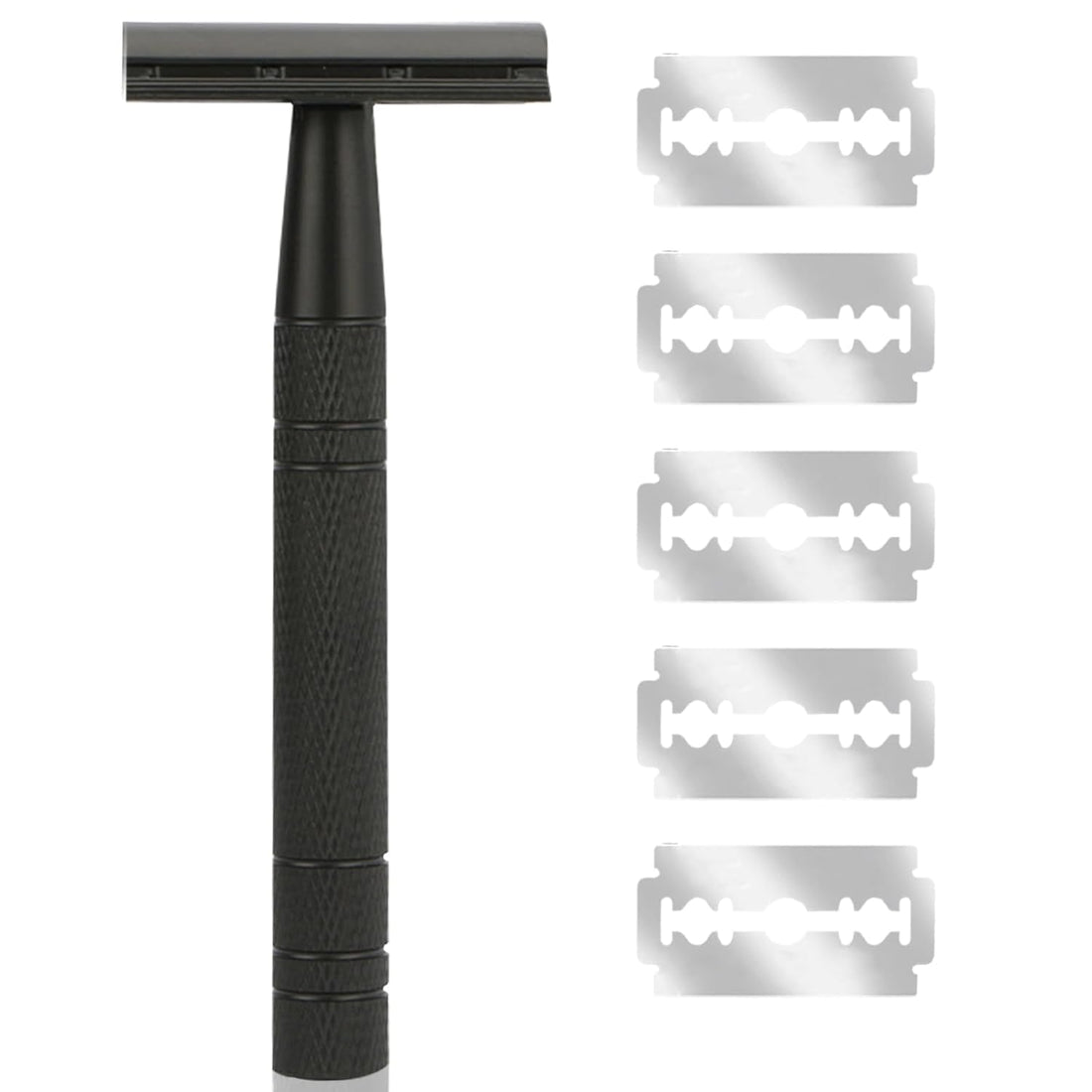 Black Reusable Safety Razor With 5 Blades