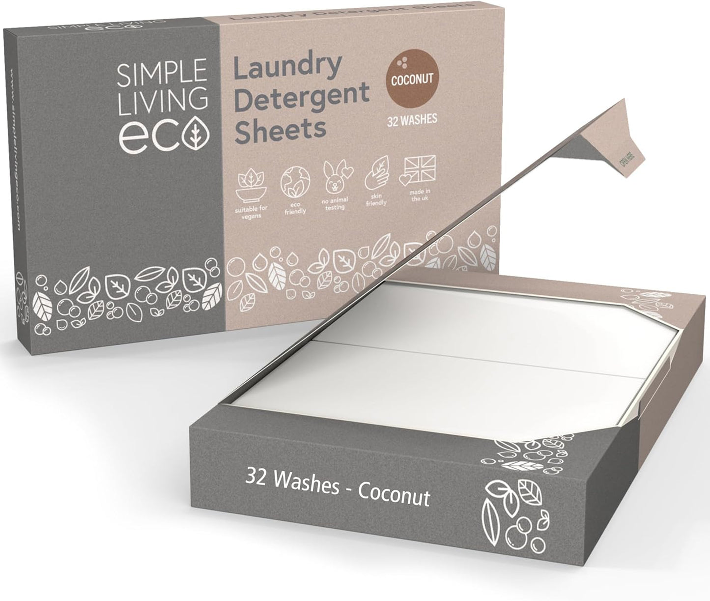 Case of 10 – Simple Living Eco Laundry Detergent Sheets – 32 Washes Per Pack – UK Made
