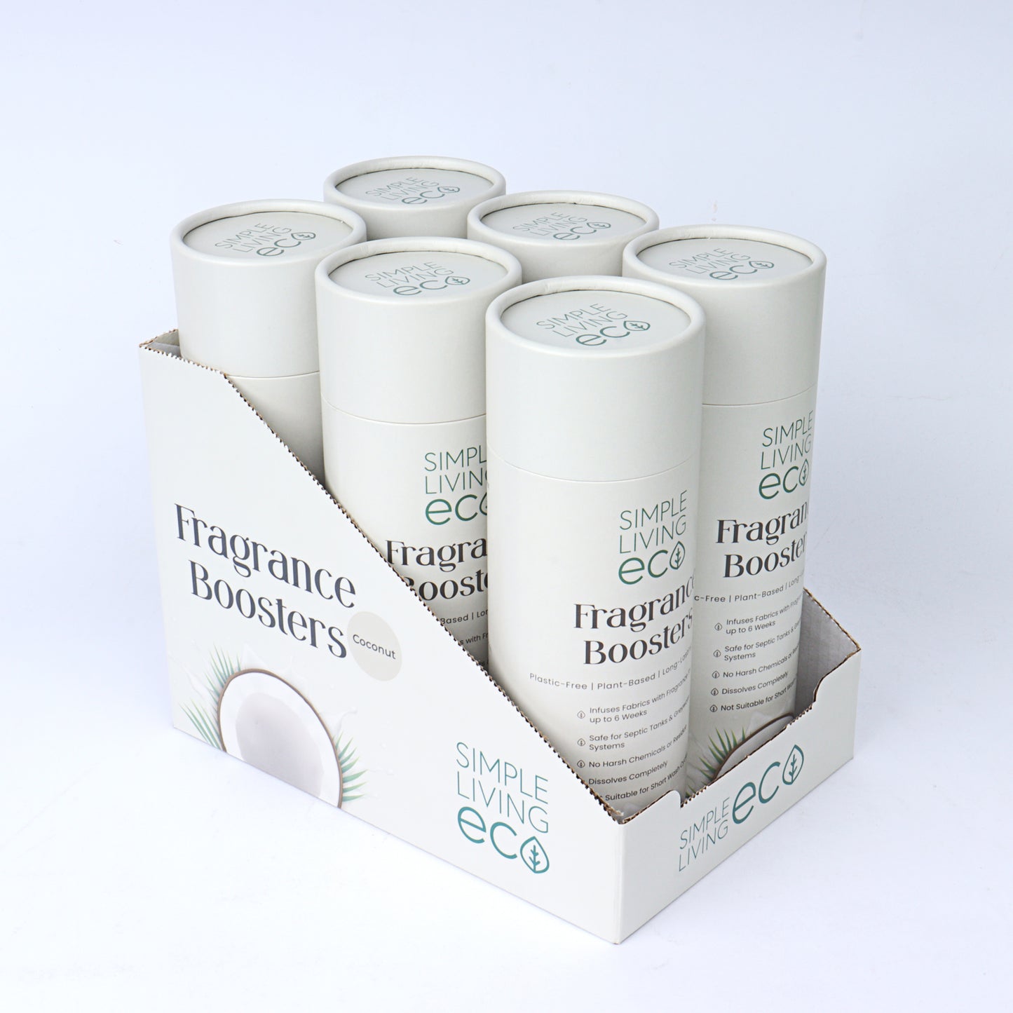 Case of 6 - UK Made Plant-Based Fragrance Booster Beads for Laundry – Spring Fresh & Coconut