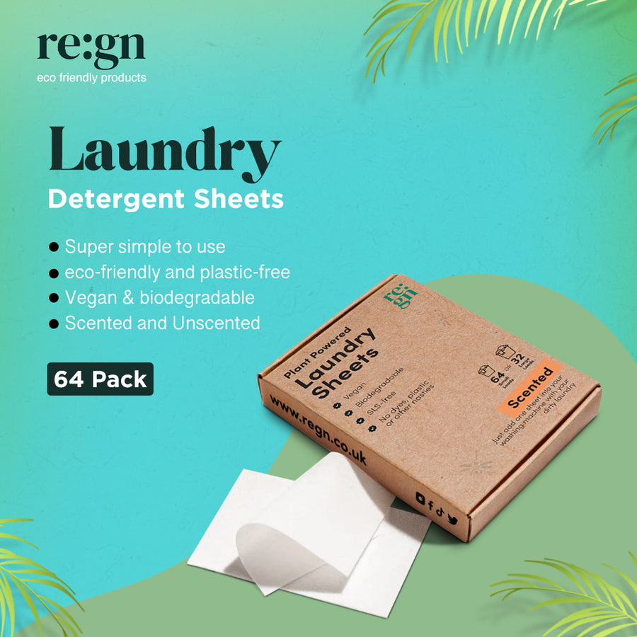 Laundry Detergent Sheets - Pack of 64 (Plastic-Free)