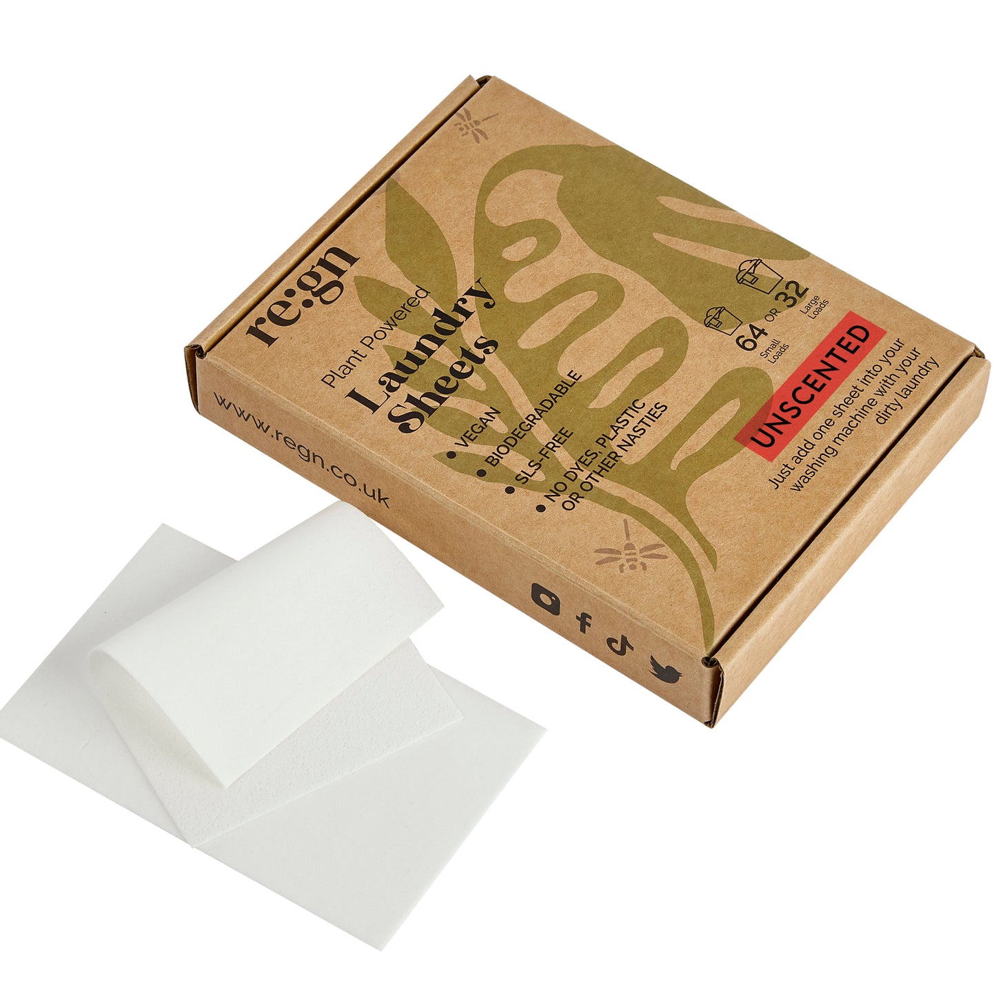 Laundry Detergent Sheets - Pack of 64 (Plastic-Free)