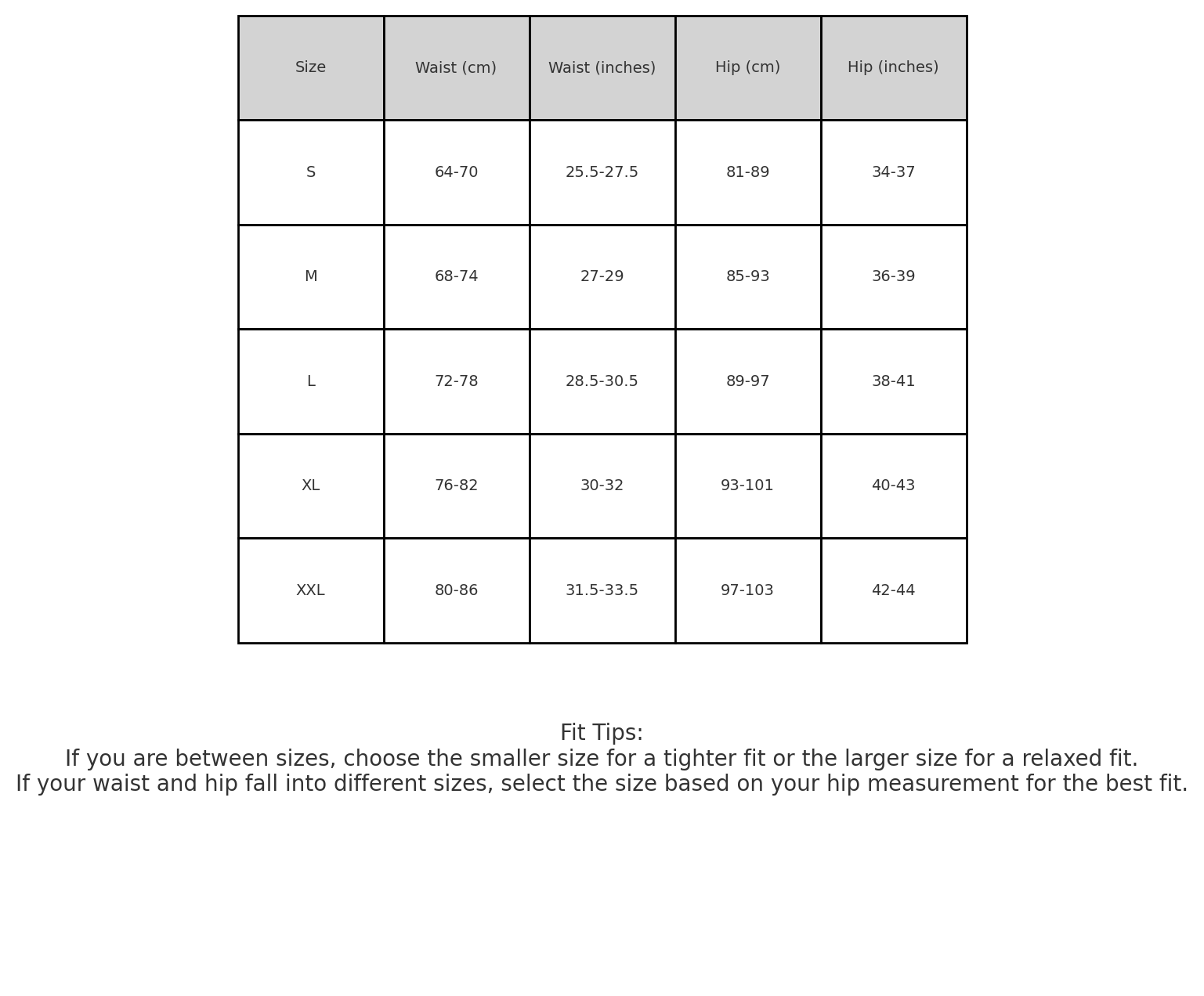 Size Chart
