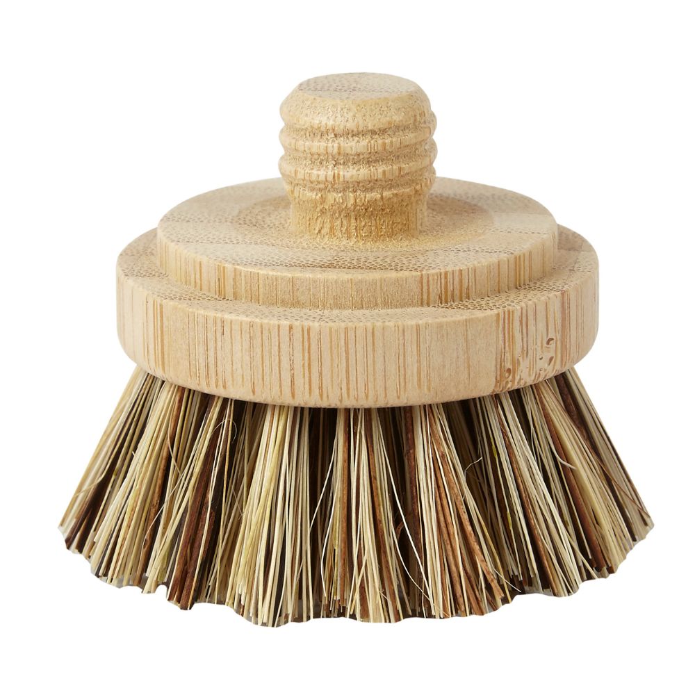 Modular Bamboo Dish Brush Replaceable Heads – Sisal & Coconut Bristles
