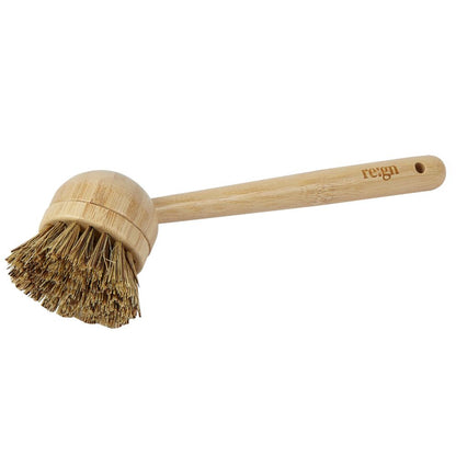 Modular Bamboo Dish Brush with Replaceable Heads – Sisal & Coconut Bristles