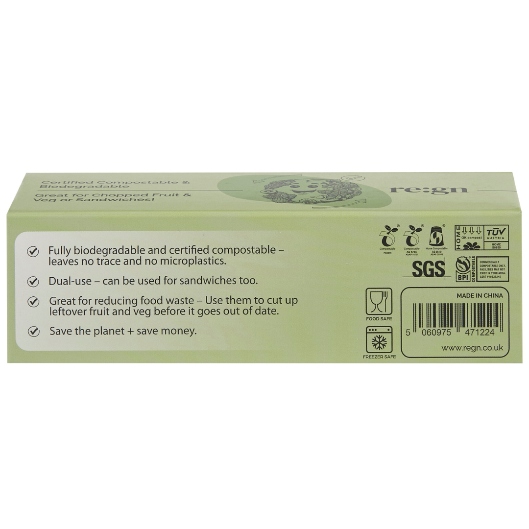 Compostable & Biodegradable 2L Food and Freezer Bags – 35 Bags per Roll, Leakproof, Plant-Based Storage
