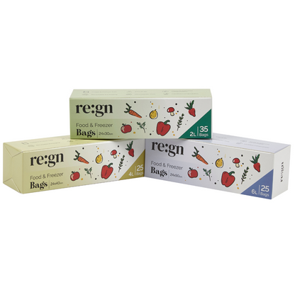 Compostable & Biodegradable 2L Food and Freezer Bags – 35 Bags per Roll, Leakproof, Plant-Based Storage