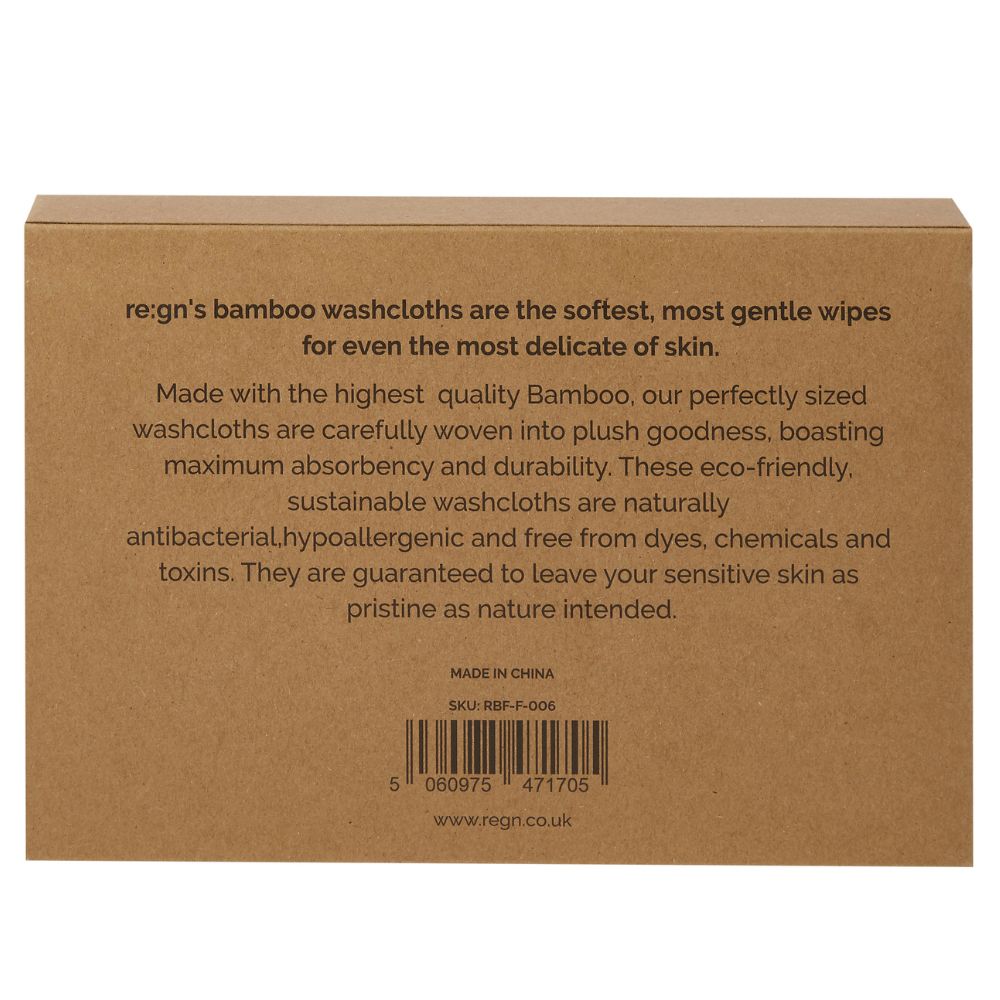Re:gn Organic Bamboo Face Cloths – Ultra-Soft Eco Washcloths, Pastel 6 Pack