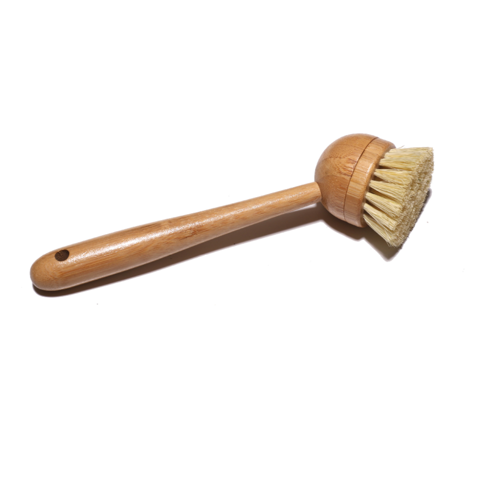 Modular Bamboo Dish Brush with Replaceable Heads – Sisal & Coconut Bristles