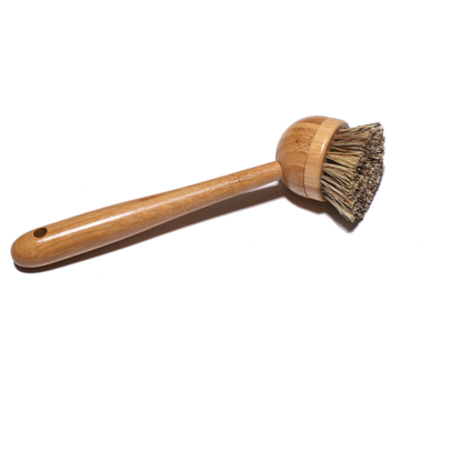 Modular Bamboo Dish Brush with Replaceable Heads – Sisal & Coconut Bristles