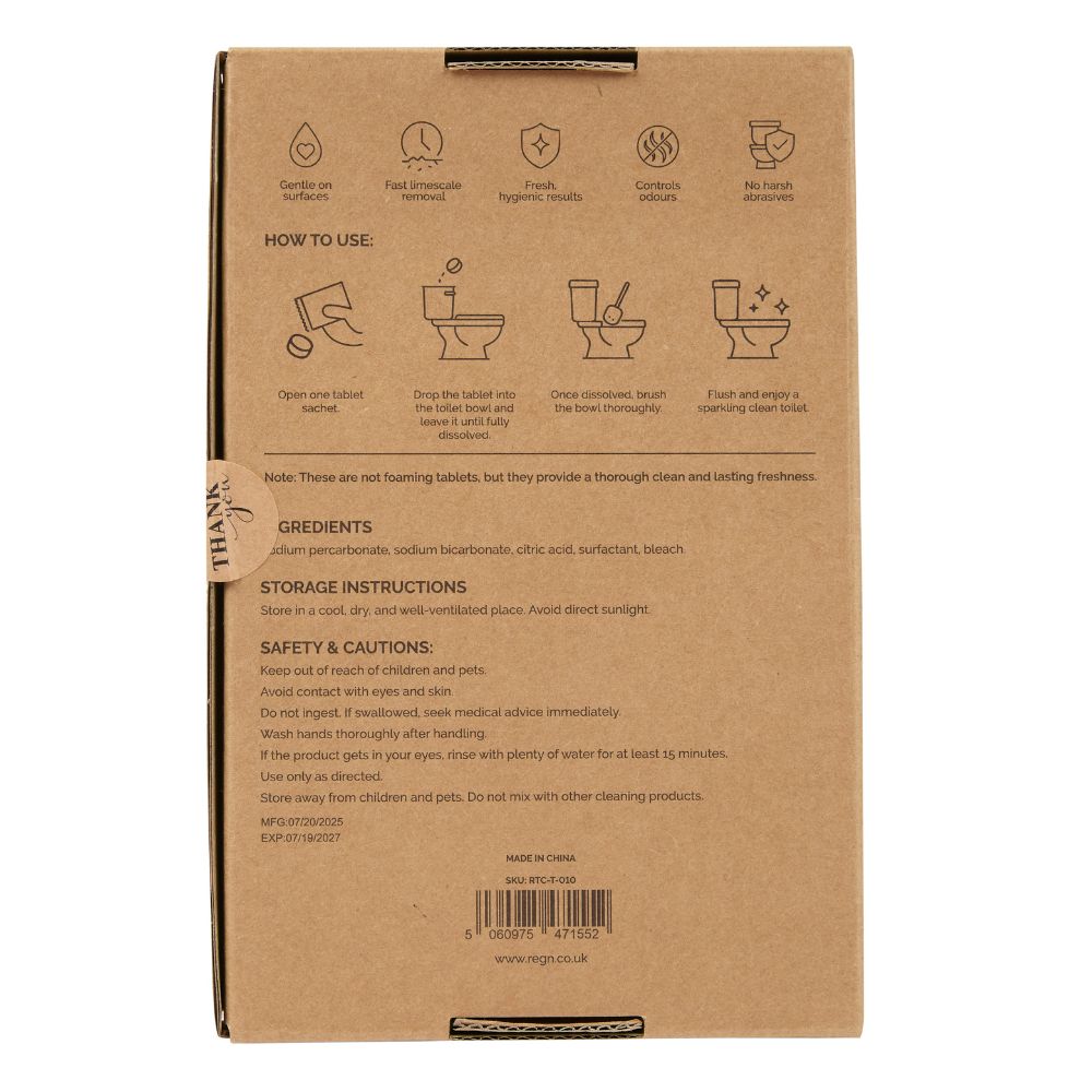 Re:gn Toilet Cleaning Tablets – Deep Clean & Limescale Remover | 10 Pack