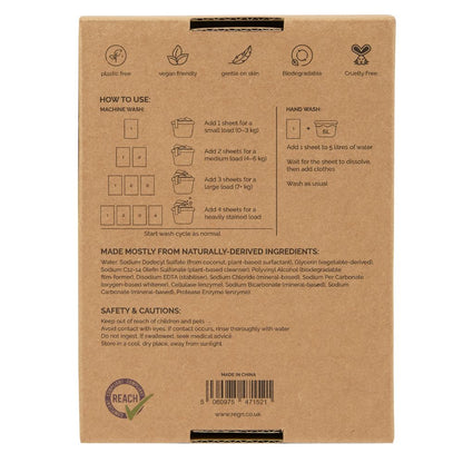 Re:gn Bio Laundry Detergent Sheets – Enzyme-Powered Stain Removing Formula | 64 Sheets