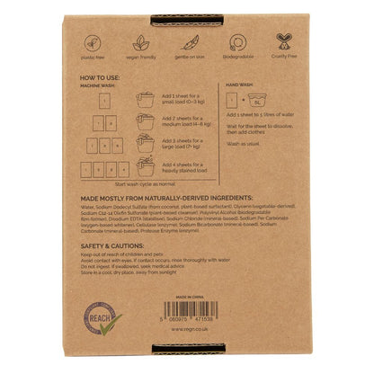 Re:gn Bio Laundry Detergent Sheets – Enzyme-Powered Stain Removing Formula | 64 Sheets