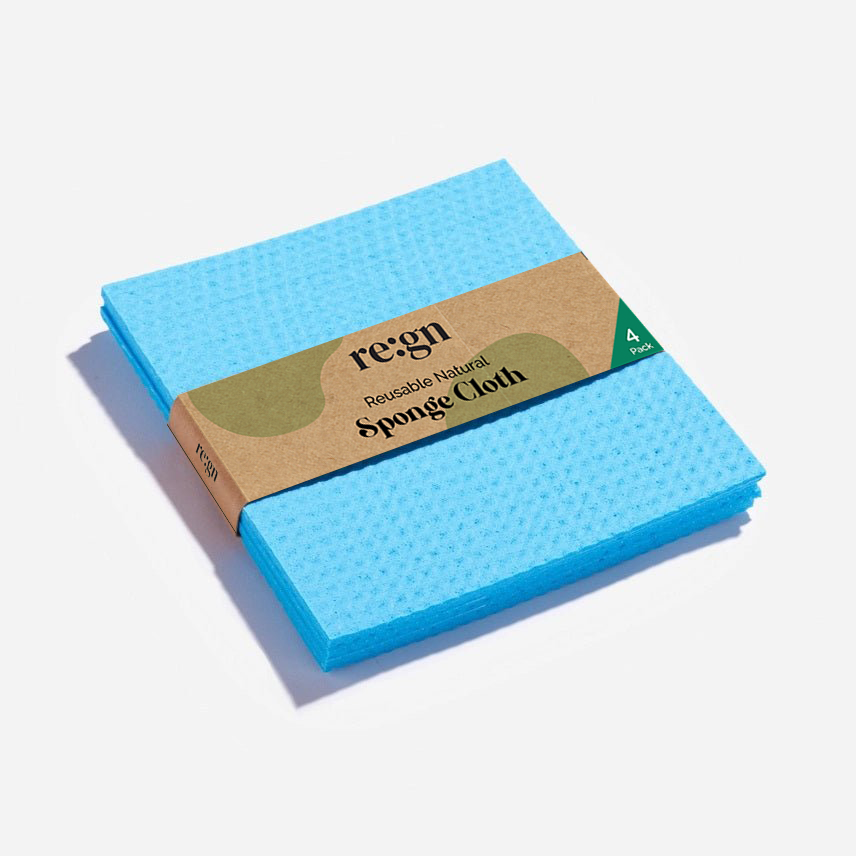 re:gn Reusable Cellulose Sponge Cloths – Pack of 4