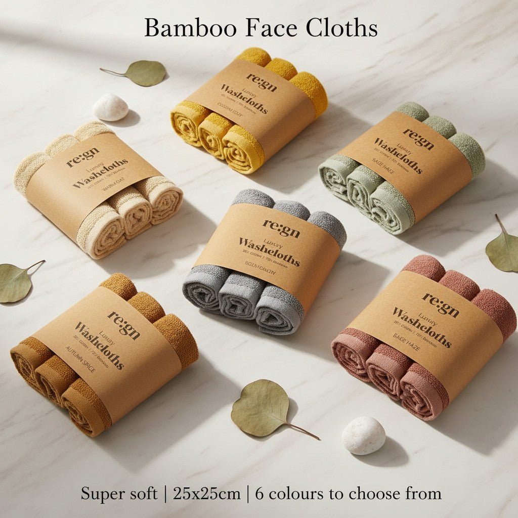 Re:gn Luxury Bamboo Face Cloths – Ultra - Soft - 3 Pack - REGN