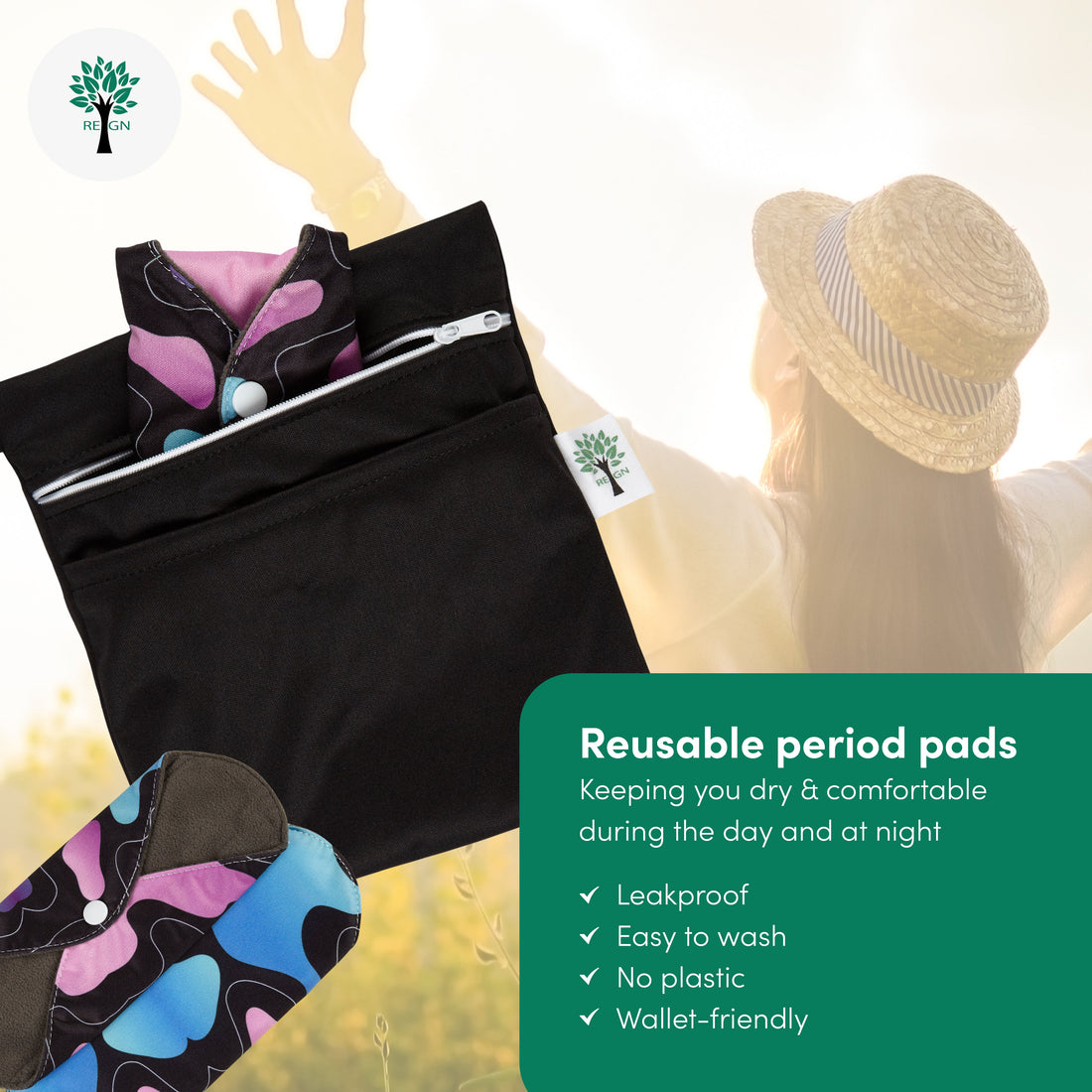 Products Reusable Sanitary Pads 6Pk