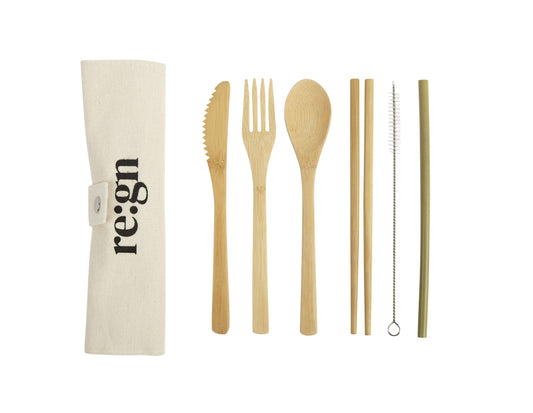 Re:gn Reusable Bamboo Travel Cutlery Set