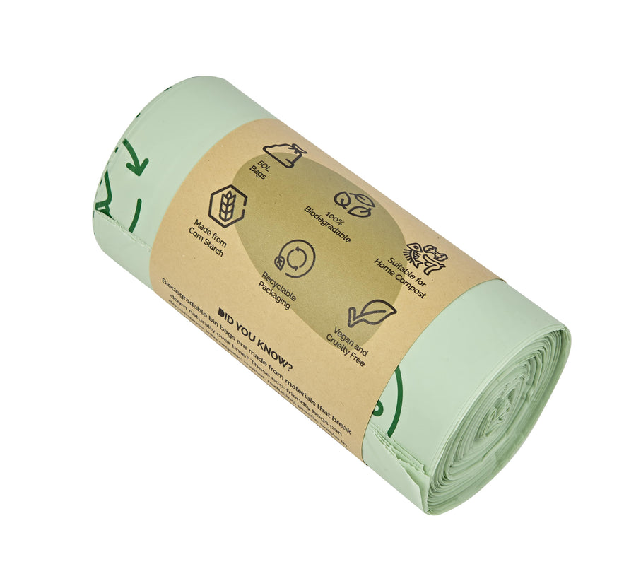 50L Biodegradable Bin Bags - Pack of 25 