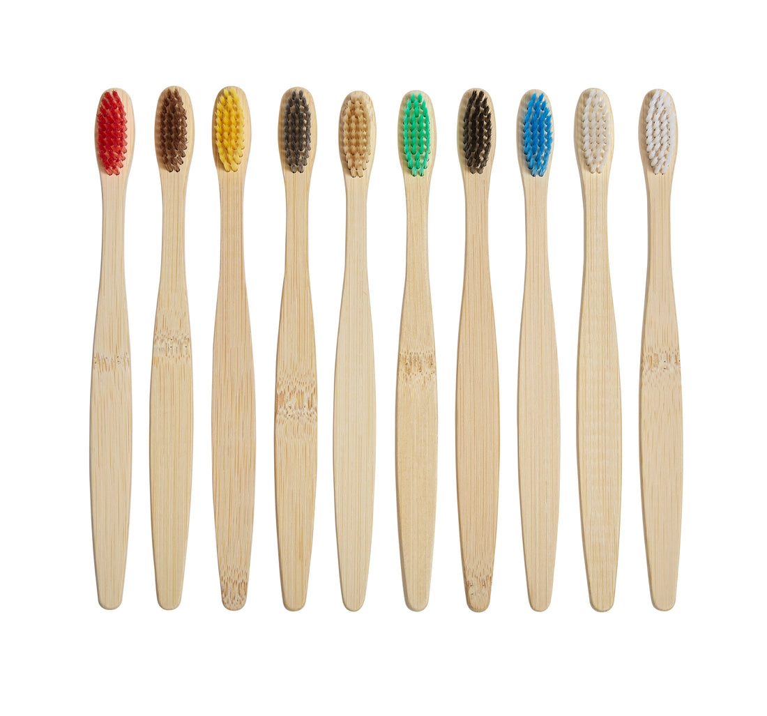 10 bamboo adult toothbrushes 